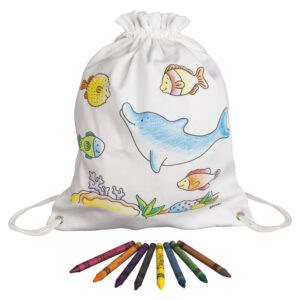 Kinderzwemtas met kleurrijke visjes en zeedieren voor Pimp je Zwemtas.