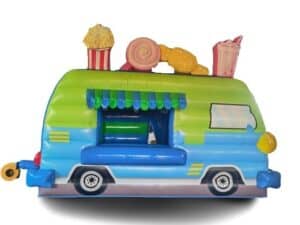 Opblaasbare Foodtruck en Multi kussen voor o.a. kinderfeestjes.
